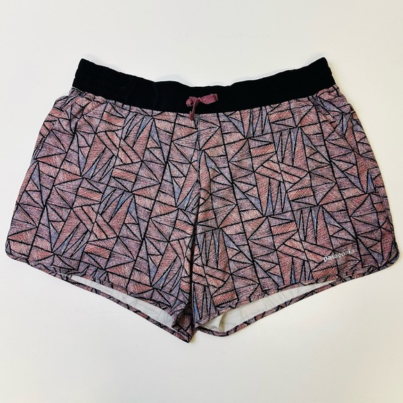 Patagonia Nine Trails Brief Lined Shorts Back Zippered Pocket Dusty Pink Black - Picture 2 of 16